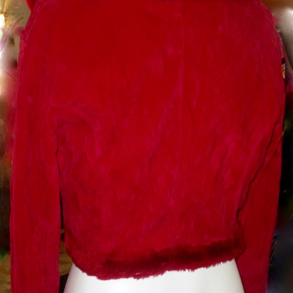Sexy Red Silver Kiss Jacket Size Medium - Picture 2 of 2